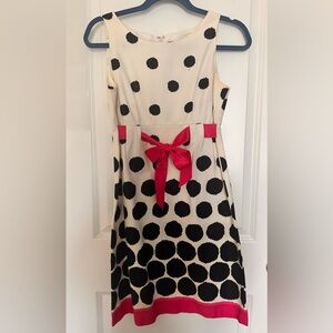 Kim Rogers Womens Dress 4 Petite Polka Dots Pink Bow Used